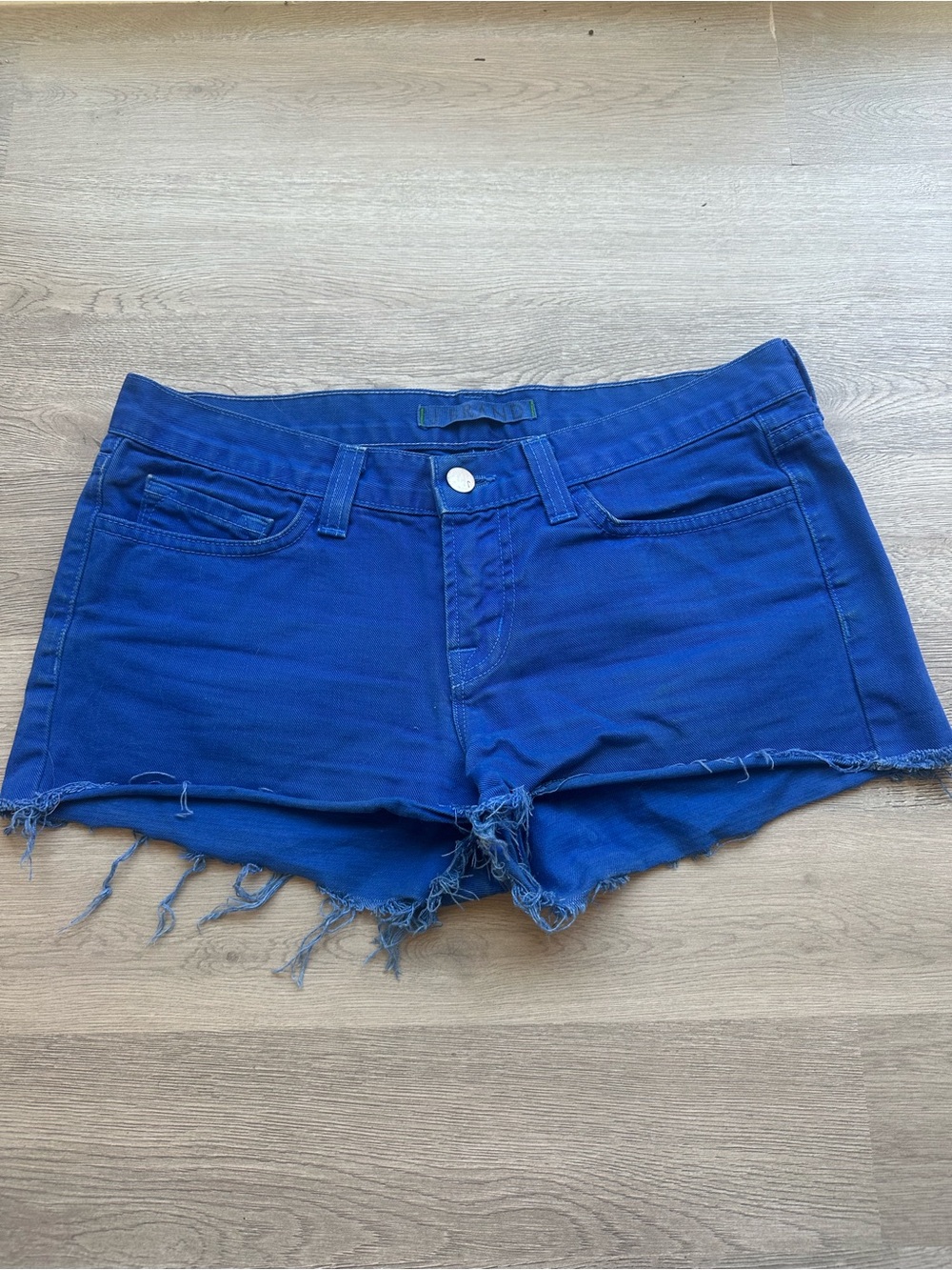 J Brand Royal Blue Distressed Denim Cutoff Shorts